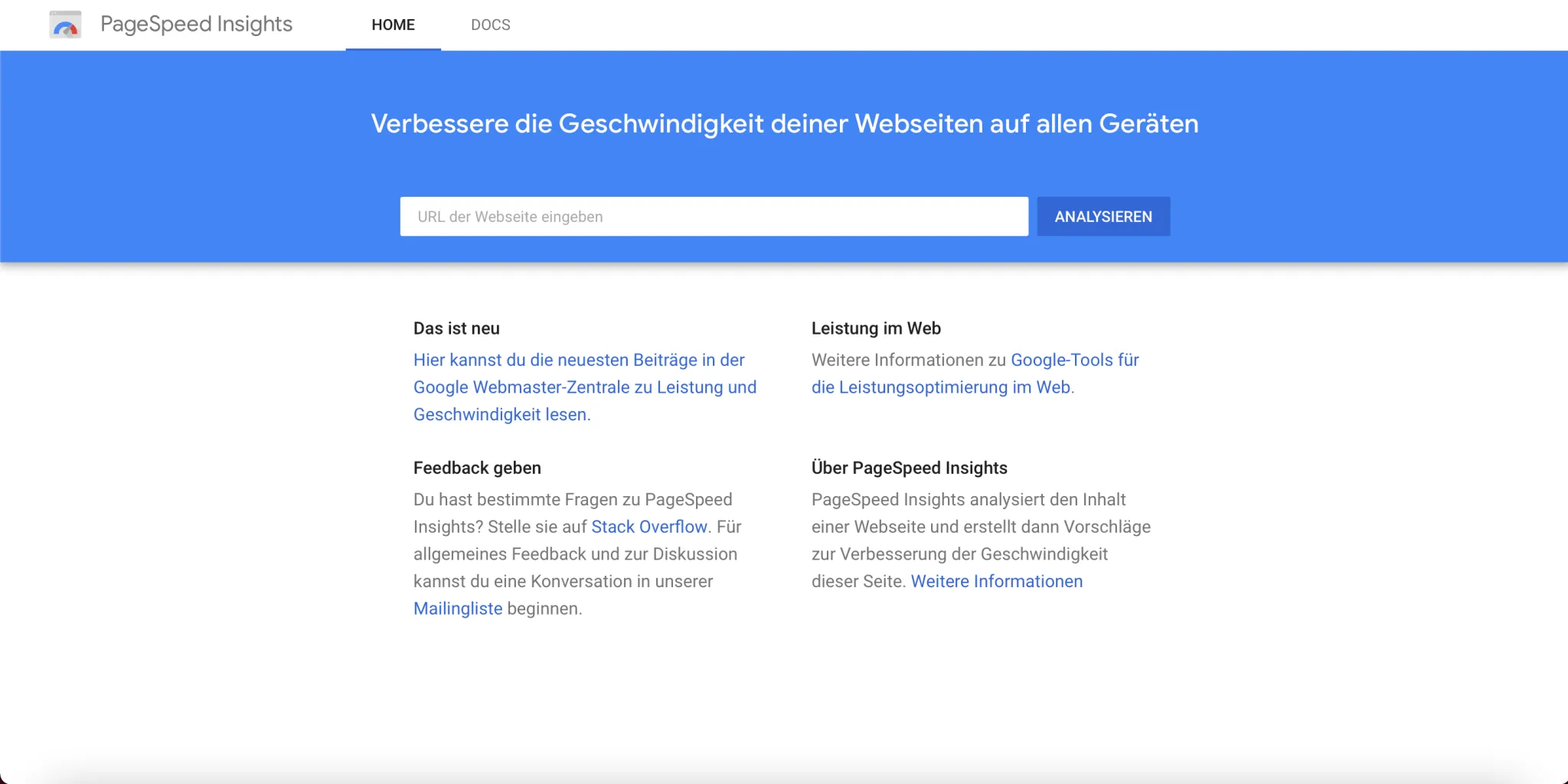 Pagespeed Optimierung