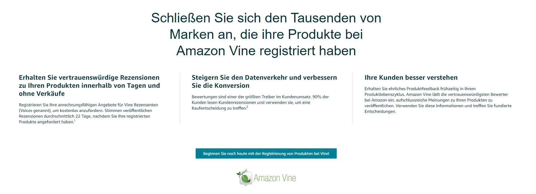 Amazon Vine Registrierung